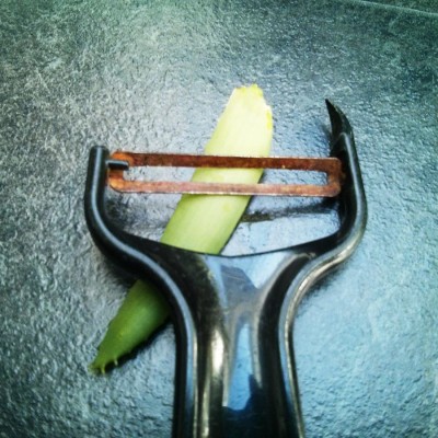 Gleitgel selber herstellen aus Aloe Vera Küchenschäler